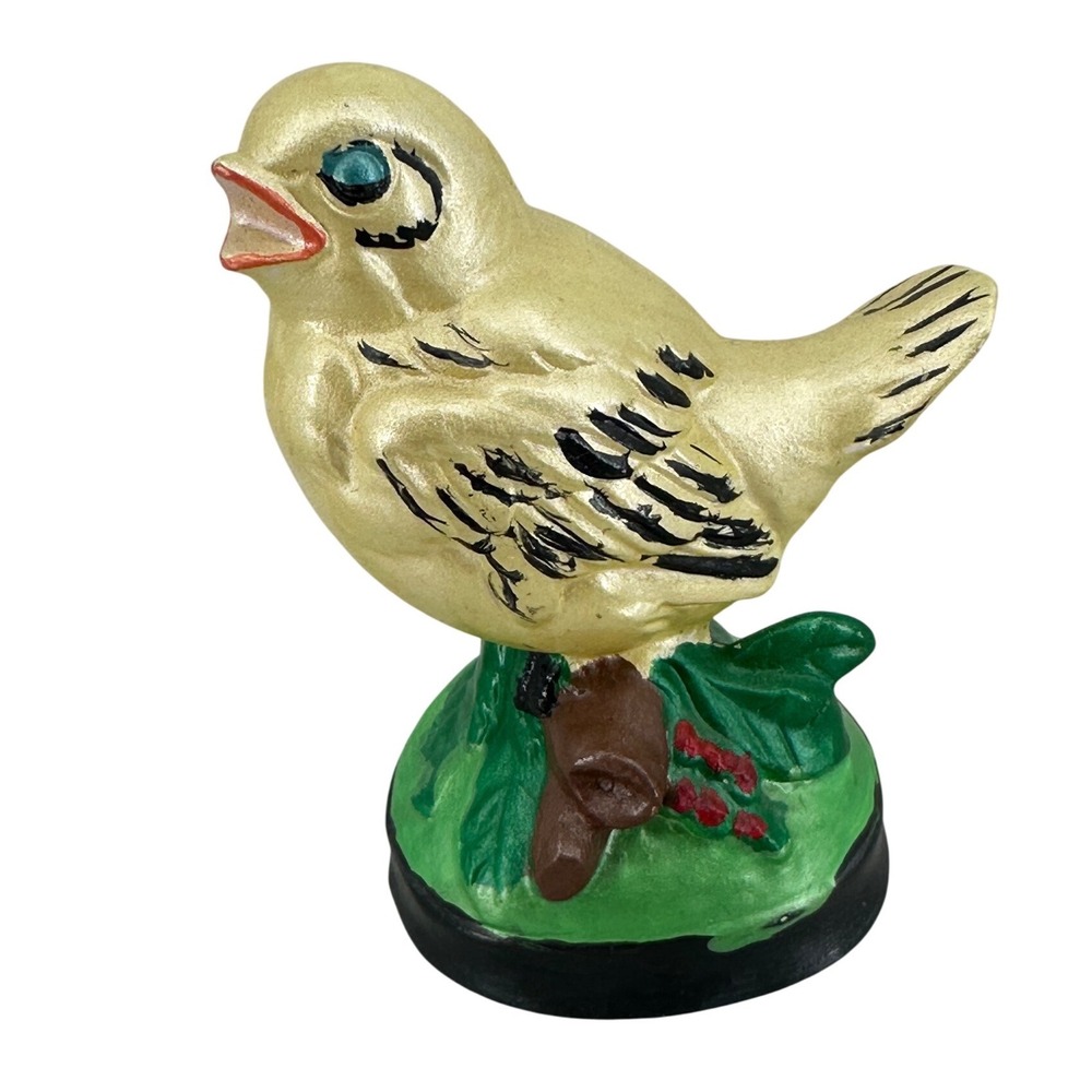 Vintage 1976 Duncan Enterprises Ceramic Yellow Bird Figurine Songbird 3.25in